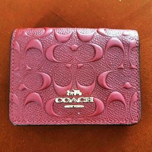 Coach SIGNATURE HALF FLAP CARD CASE